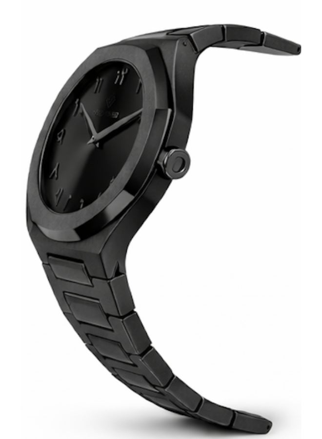 FG UNITED Mens Thin Design Black Dial Stainless Steel Arabic Numeric Watch 41mm - FG7015 - Image 2